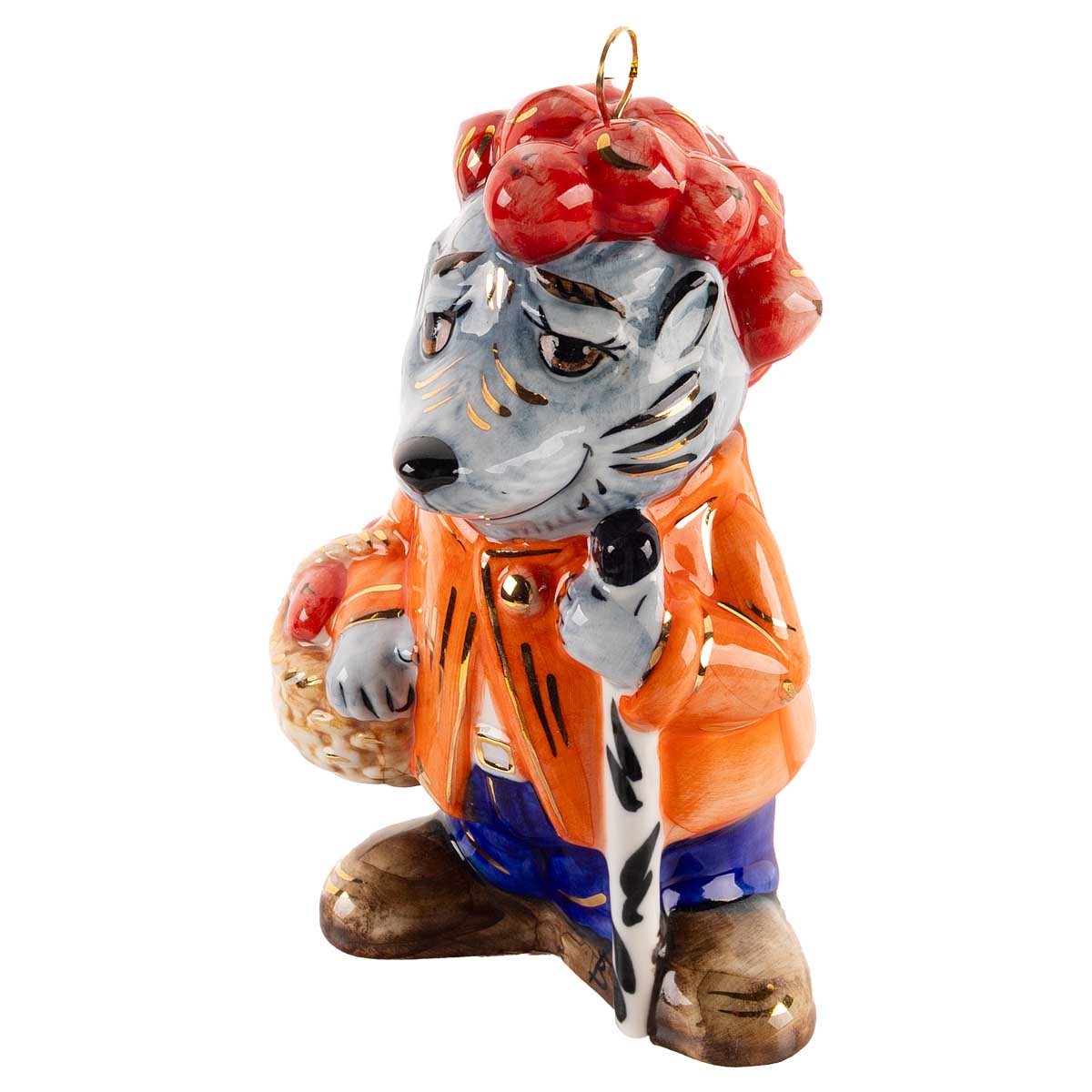 

Елочная игрушка Лефортовский фарфор Ежик с яблоками