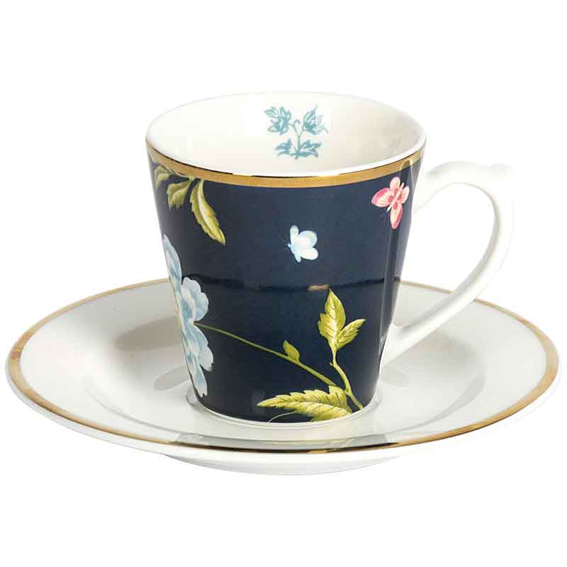 Чашка с блюдцем Laura Ashley Heritage 90мл Midnight Uni молочник 250мл laura ashley heritage midnight pinstripe