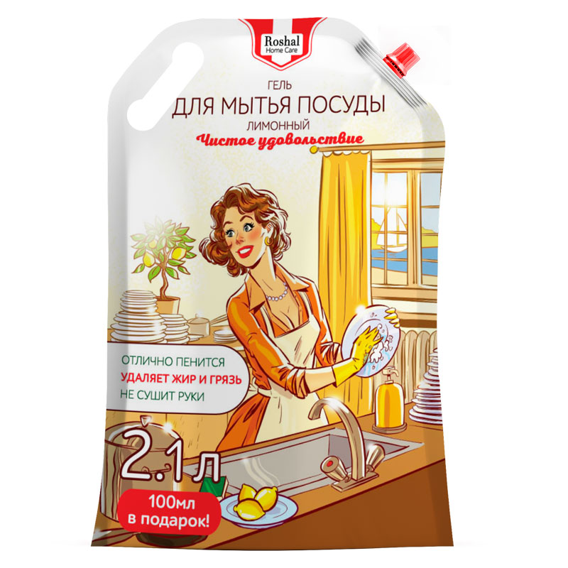 Гель для мытья посуды Roshal Home Care лимонный Roshal 4660015923778