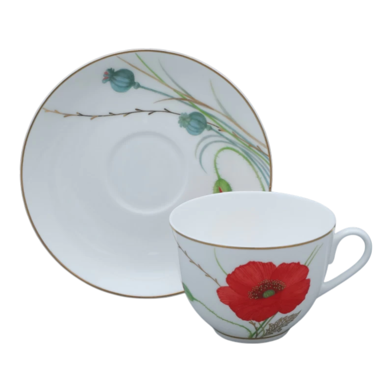 Пара чайная Императорский фарфоровый завод Маки 3390₽