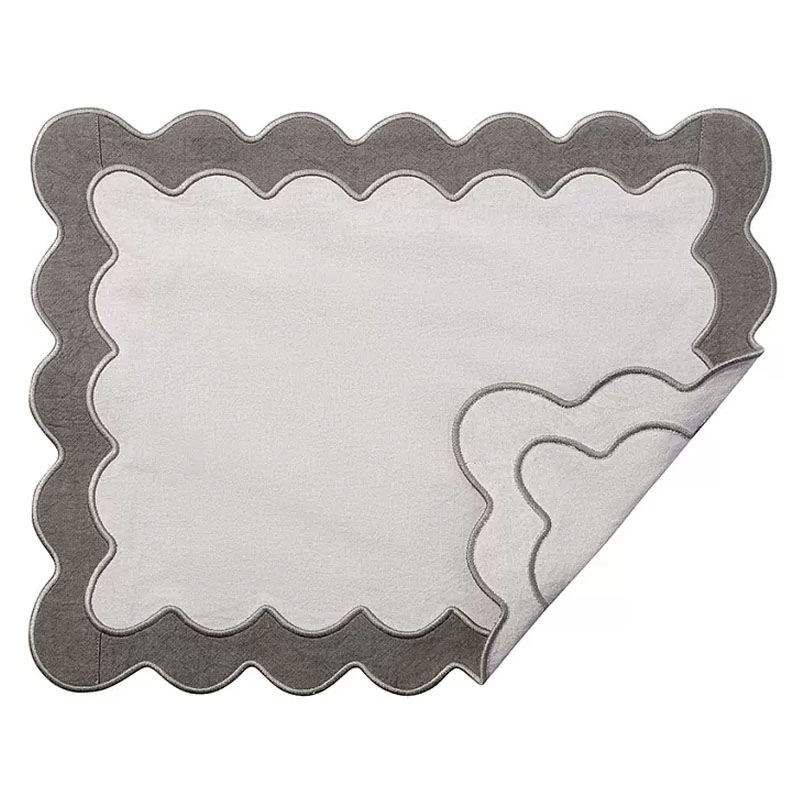 

Салфетка под приборы Tkano Trendy Ruffles с контрастным кантом серого цвета