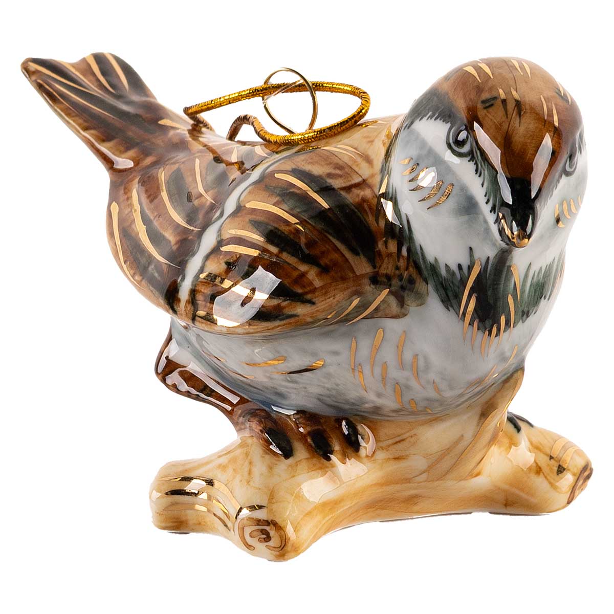 

Елочная игрушка Лефортовский фарфор Птицы Воробей