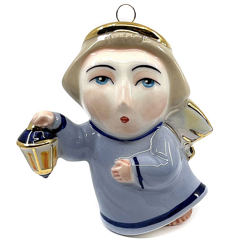 

Елочная игрушка Фарфоровая мануфактура Ангел с фонариком, Разноцветный