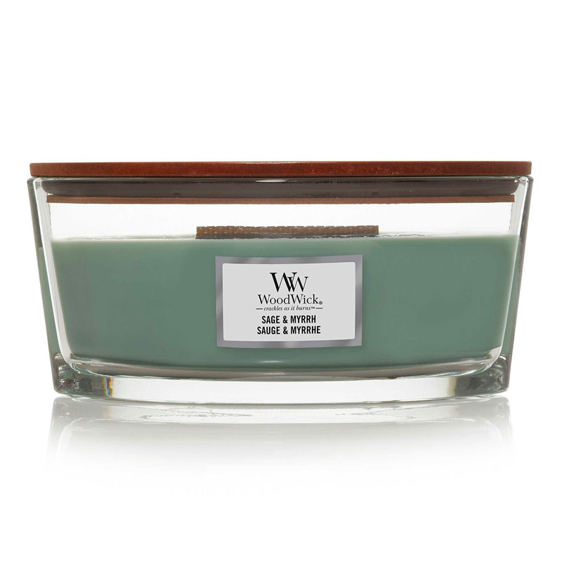 

Свеча ароматическая эллипс Woodwick Шалфей и мирт, Зеленый