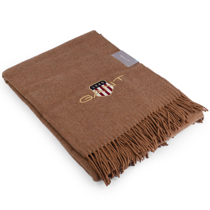 

Плед 130x180см Gant Home Archive Shield, коричневый