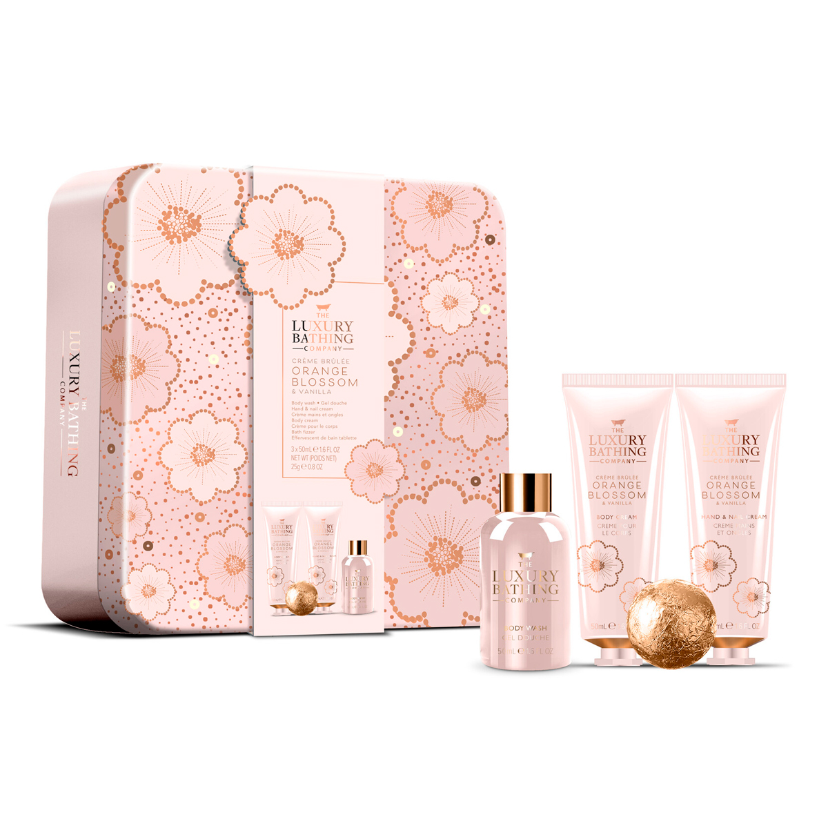 

Подарочный набор The Luxury Bathing Company Расслабление и отдых Крем-брюле и цветок апельсина