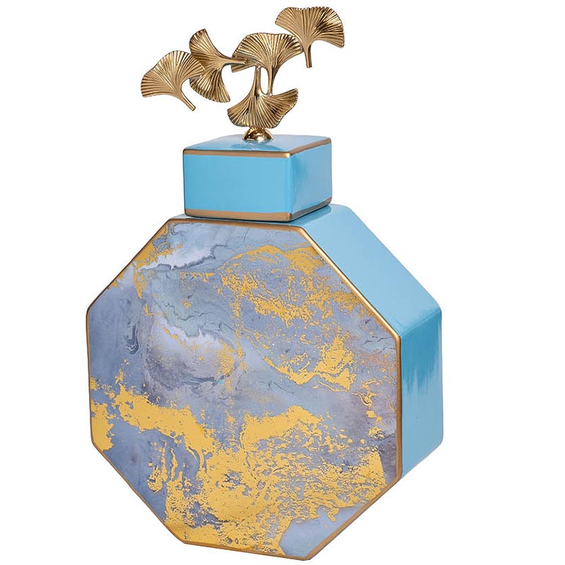 

Ваза Гарда Декор с крышкой, 41см, Голубой