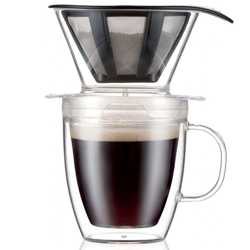 Набор Bodum Pour Over: термобокал и кофейник с фильтром Bodum K11872-10, цвет прозрачный - фото 1