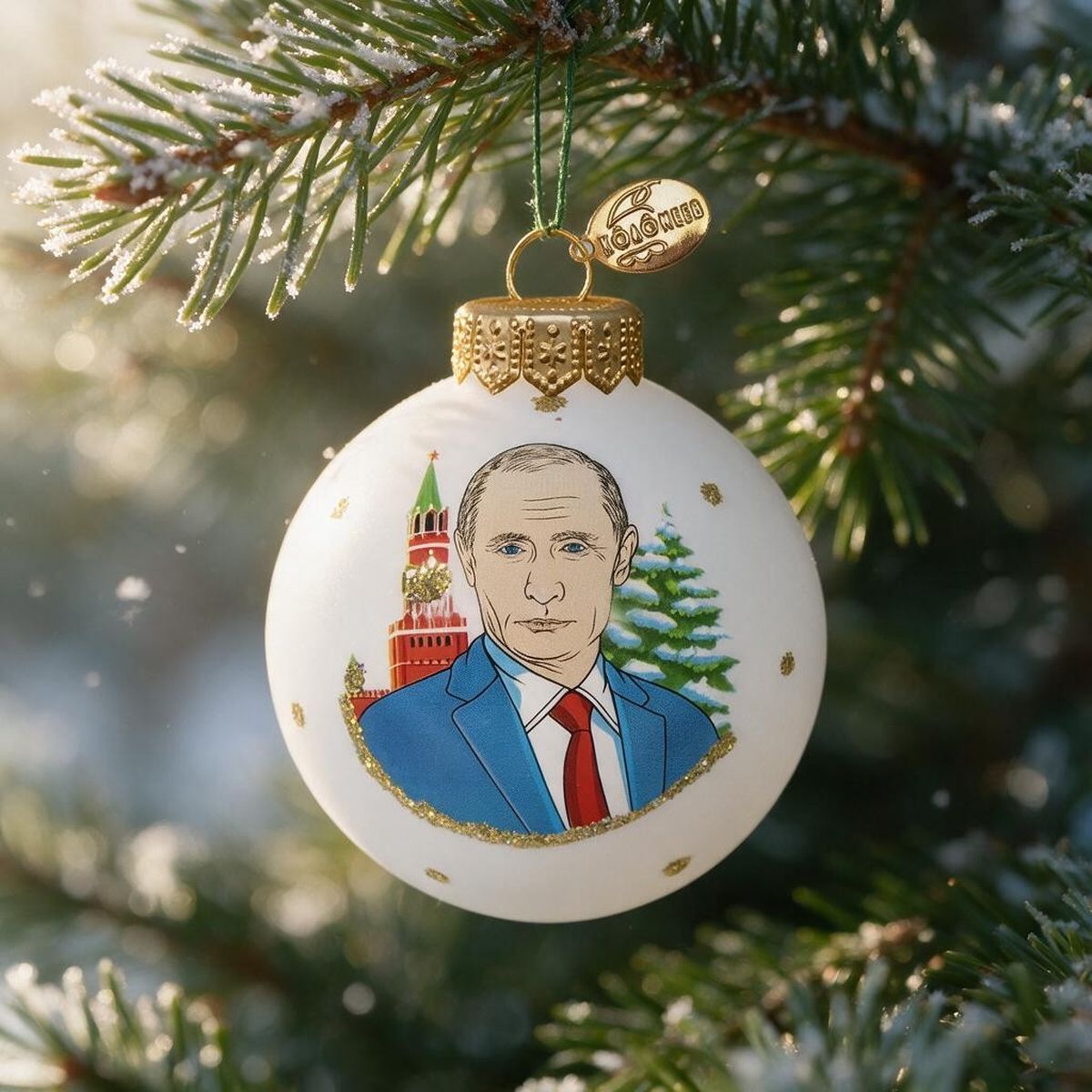 Елочное украшение шар Коломеев Президент с Кремлем