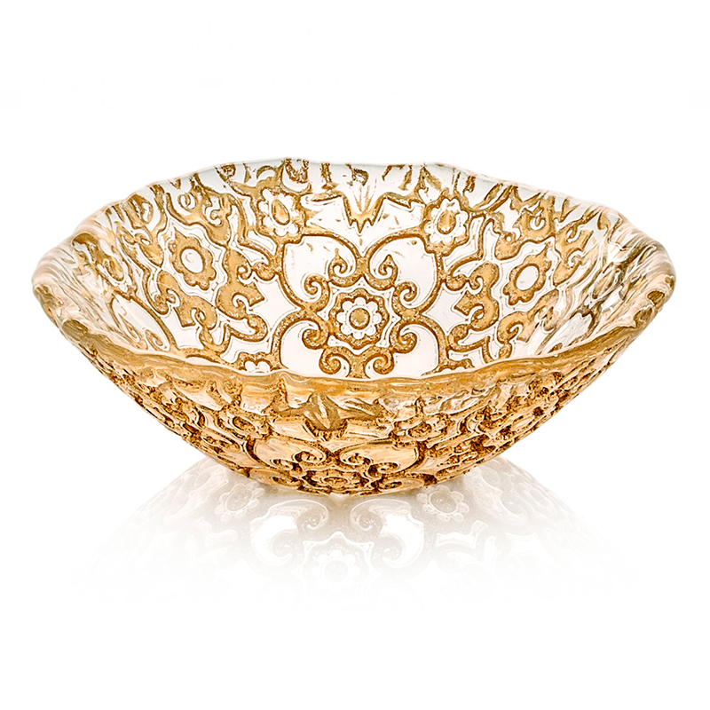 

Салатник IVV Arabesque 16см, золотые листья, Прозрачный;золотой