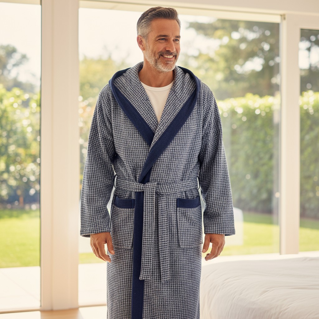 Халат мужской Cawo размер 54 сине-графитовый 24930₽