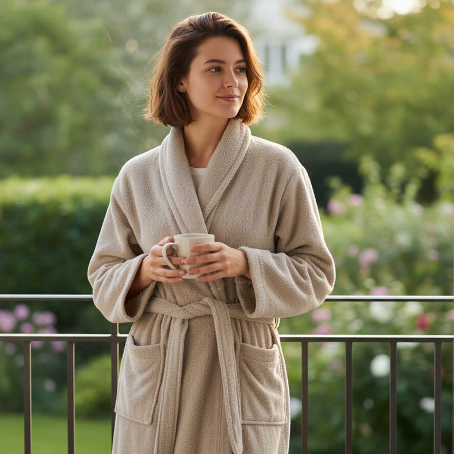 

Халат махровый Lameirinho Basic размер XL, серо-бежевый