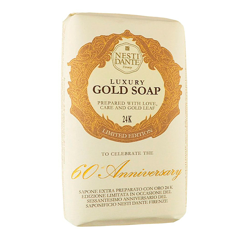 Мыло Nesti Dante 60-th Anniversary Gold Leaf с золотом, 24 карата мыло nesti dante luxury hemp soap конопляное 250 г