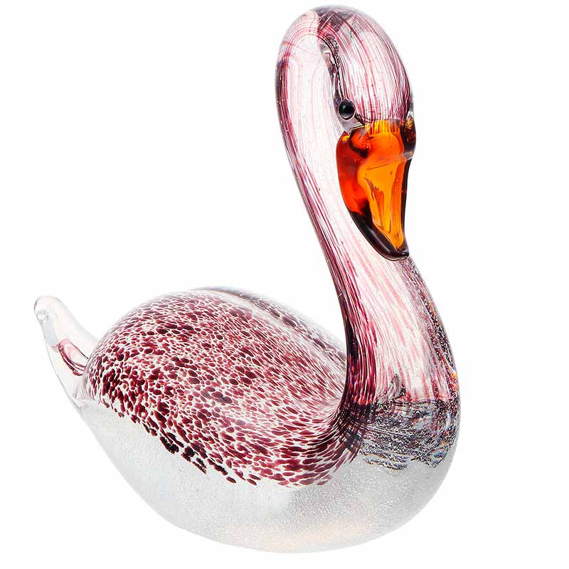 

Фигурка Art Glass Розовый лебедь 18см