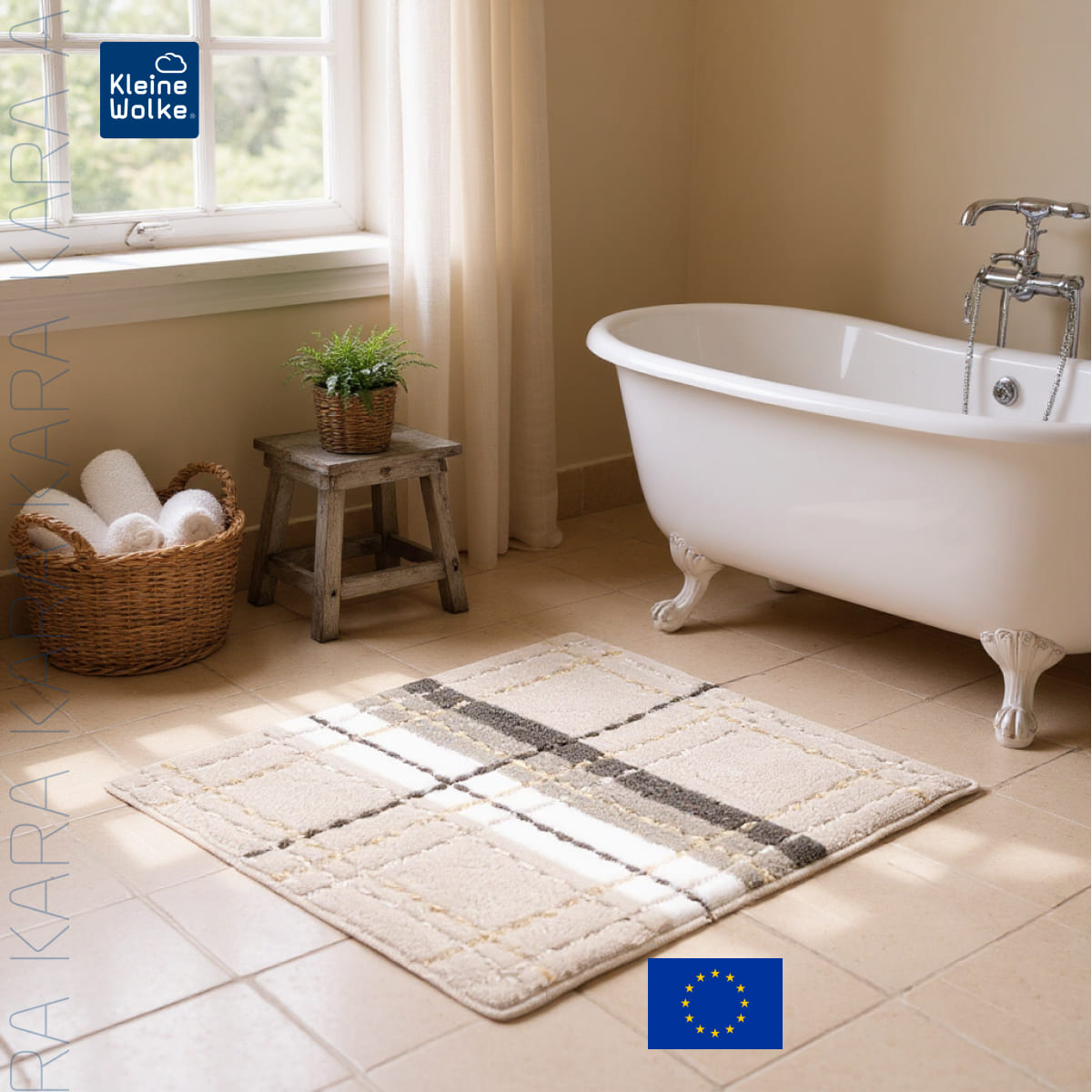 

Коврик для ванной комнаты Kleine Wolke Kara 50x60см, цвет светло-серый