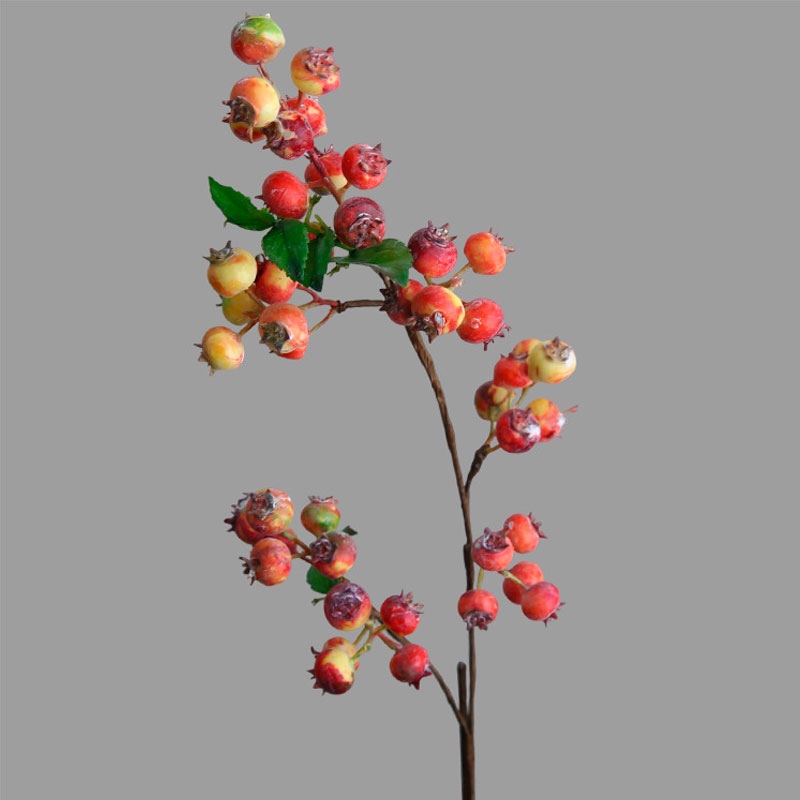 

Цветы искусственные FloDecor Ягодная ветка оранжевая 62см