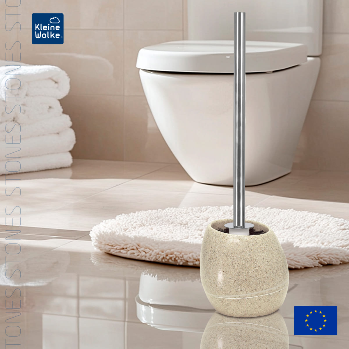 

Ерш с подставкой Kleine Wolke Stones Sand, бежевый