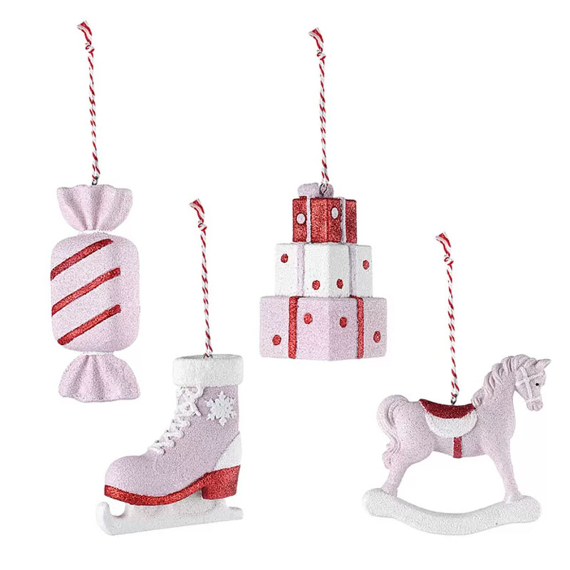 

Набор елочных игрушек Tkano New Year Essential Pink fairytale
