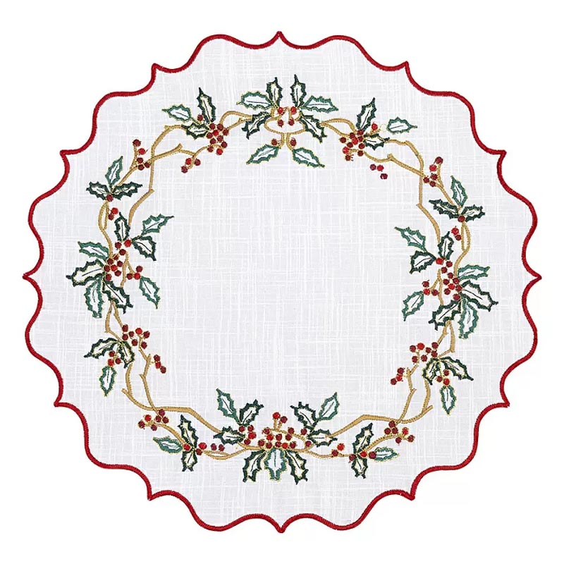 

Набор салфеток под приборы Tkano New Year Essential Festive wreath 2шт, 38см