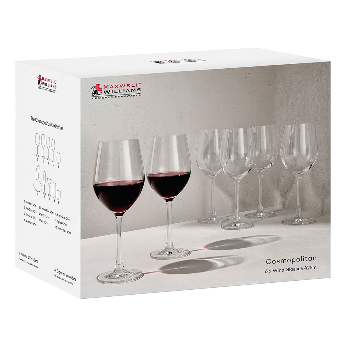 Набор бокалов для вина Maxwell & Williams Cosmopolitan 425мл, 6шт Maxwell & Williams MW827-AS0004, цвет прозрачный - фото 5