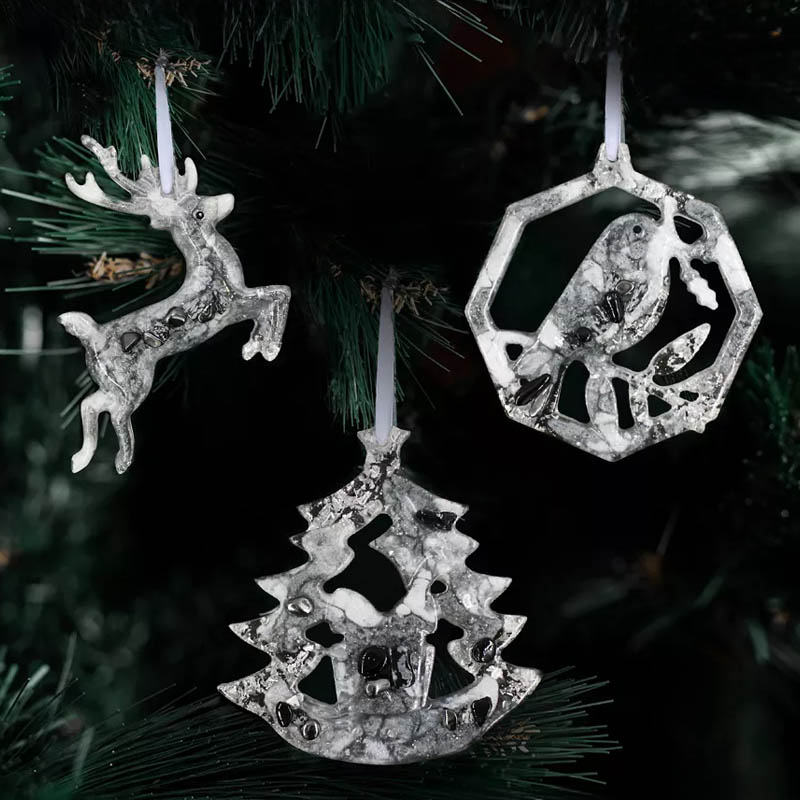 

Набор елочных игрушек из обсидиана Incrua 3шт