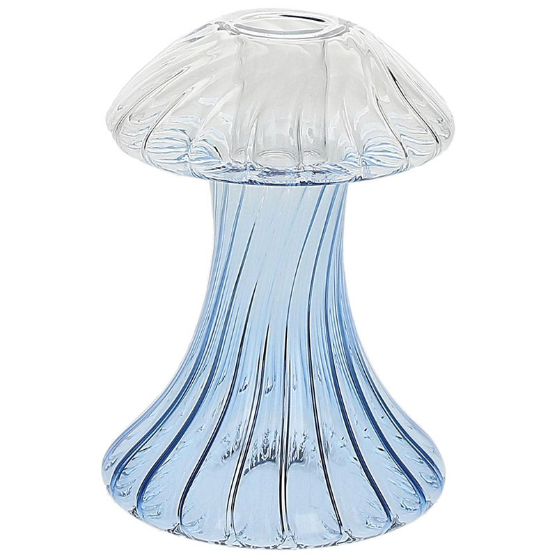 Подсвечник Andrea Fontebasso Glass Design Mushroom 13см, голубой