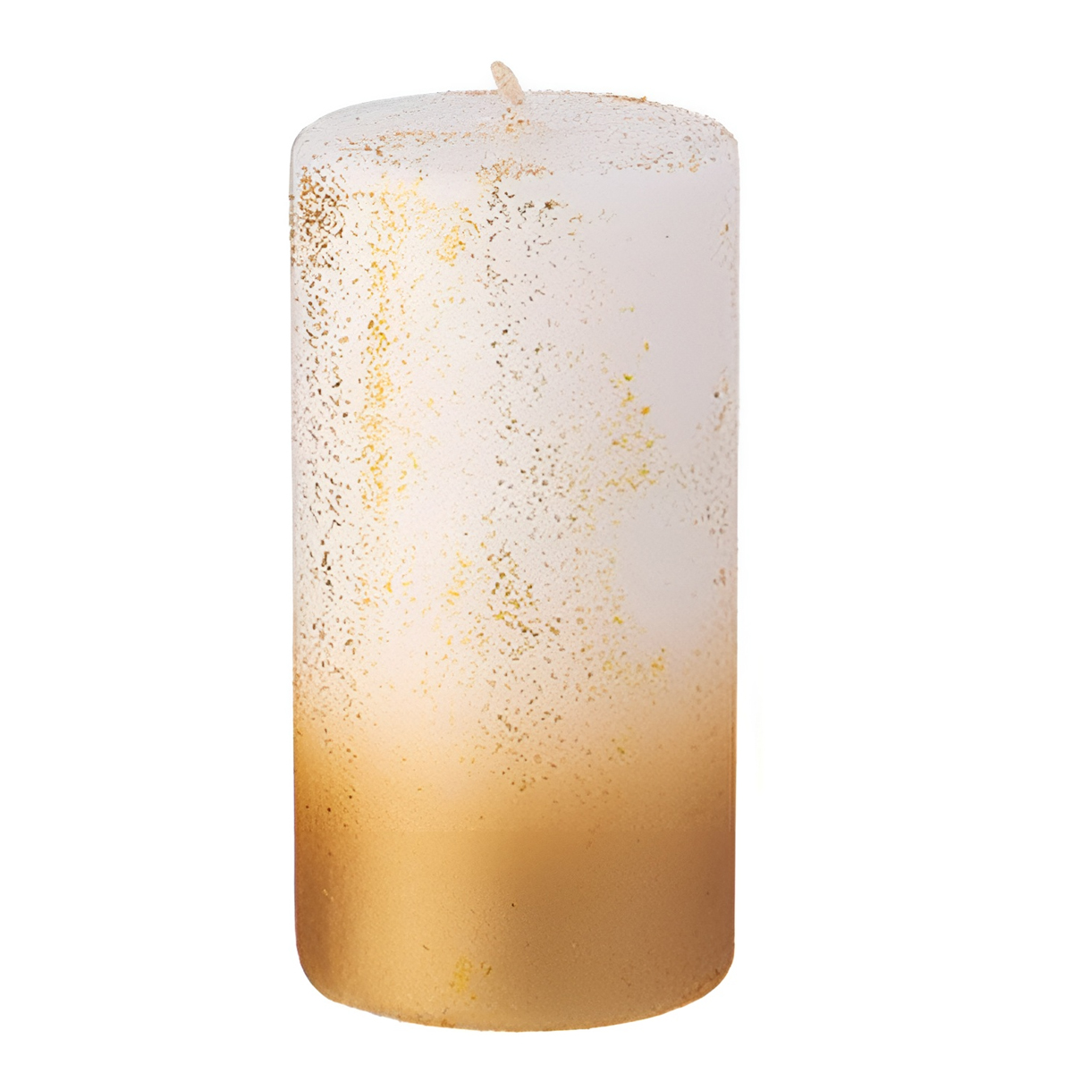 Свеча столбик Garda Decor 5x10см, цвет белый с золотом Garda Decor 315-326