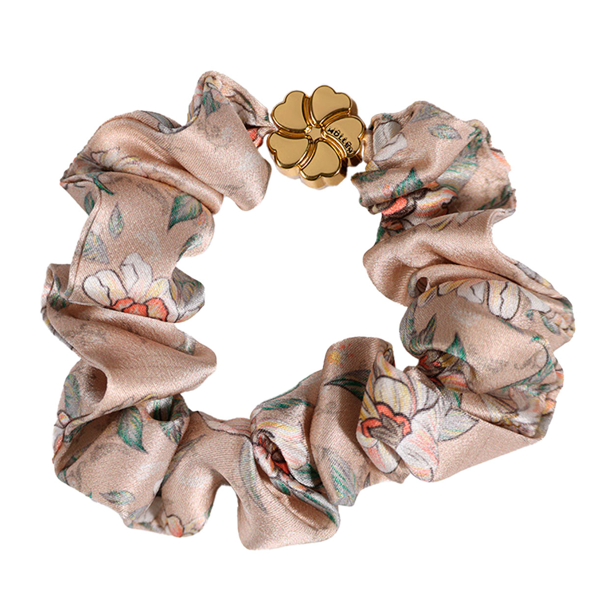 

Резинка для волос шелковая Mollen Лазоревый цветок пудровая