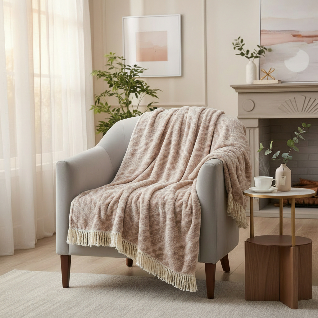 Плед 150x200см Pappel Cotton бежевый 3710₽