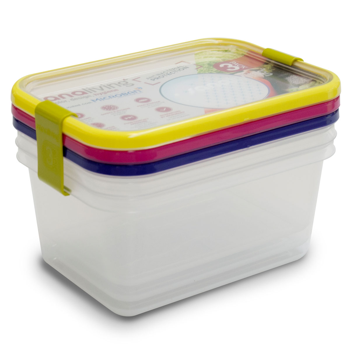 Набор контейнеров прямоугольных Omada Sanaliving 1300мл 3шт 2440₽