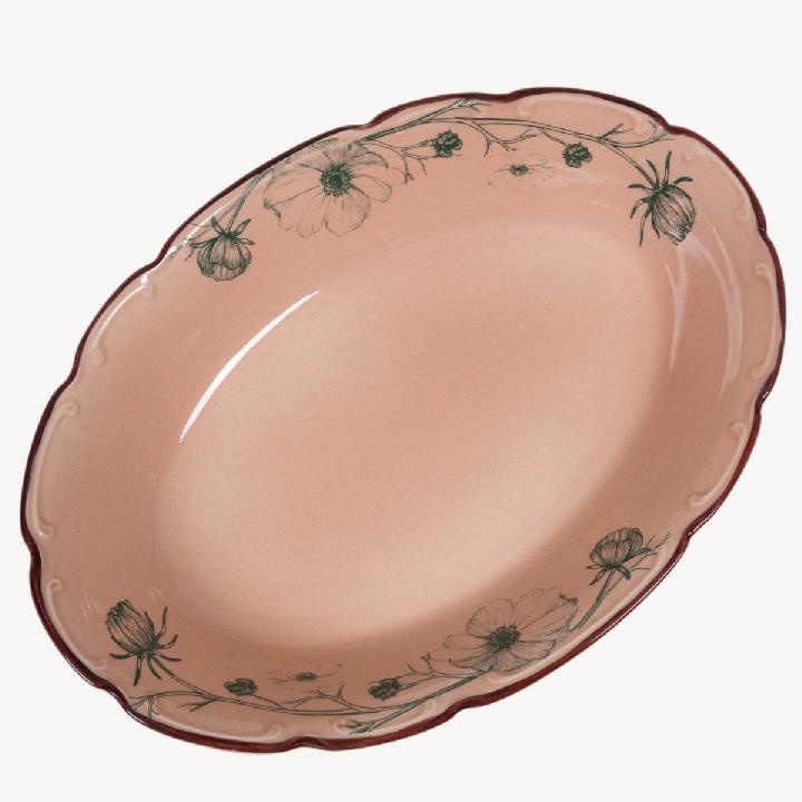 Салатник овальный Дымов Керамика Космея день 12:00