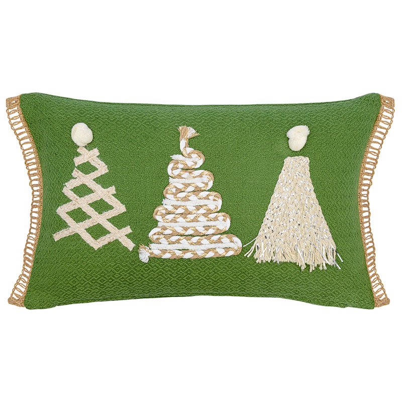 

Подушка декоративная с аппликацией Tkano New Year Essential Christmas tree, Разноцветный