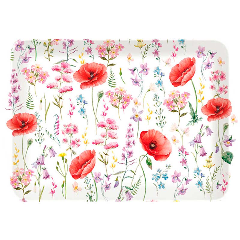 

Поднос Easy Life Les Coquelicots, Белый;красный