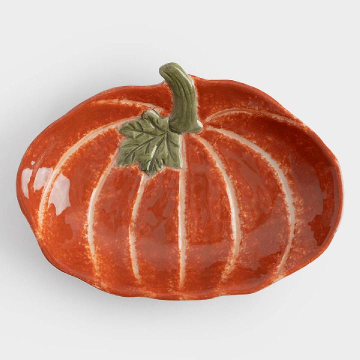 Блюдо глубокое Anna Lafarg Bright Pumpkin Тыква с листом