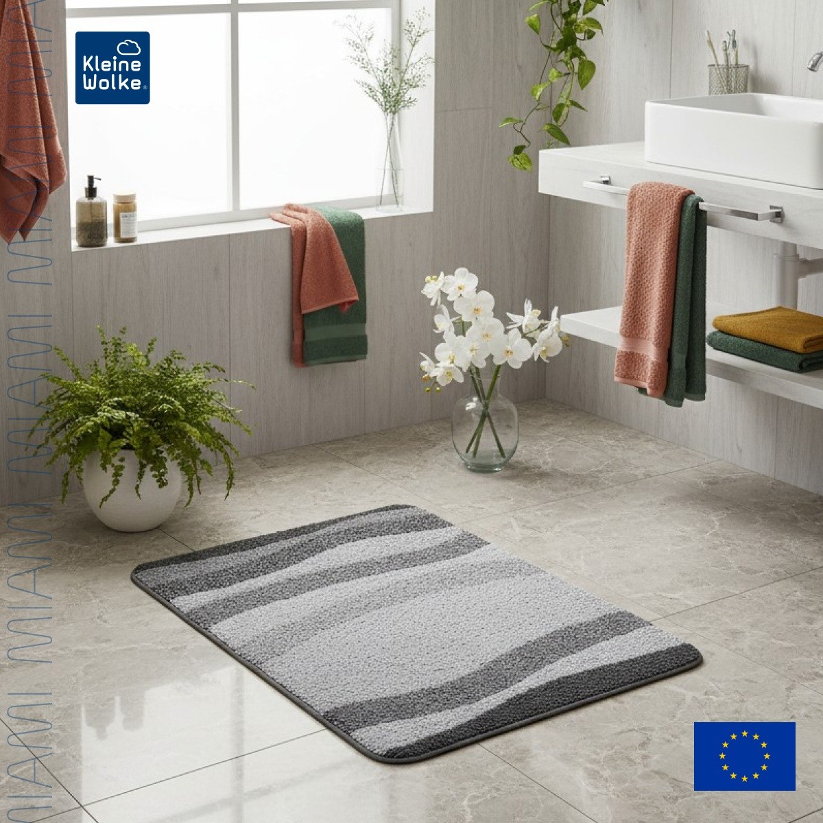 

Коврик для ванной комнаты Kleine Wolke Miami Slate grey 50x60см