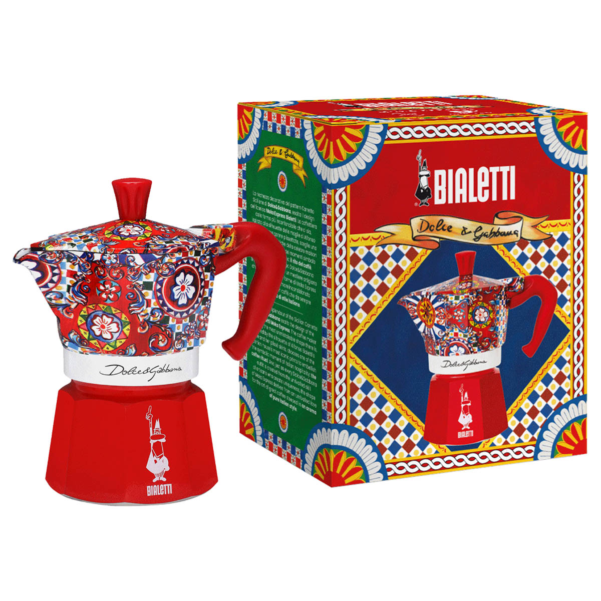 Гейзерная кофеварка Bialetti Dolce&Gabbana на 3 порции Bialetti 5221_6005, цвет красный - фото 3