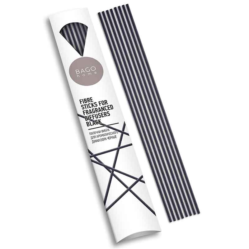 Палочки для диффузора BAGO home 20см, цвет черный палочки для ароматического диффузора фибра 23см bago home цвет салатовый