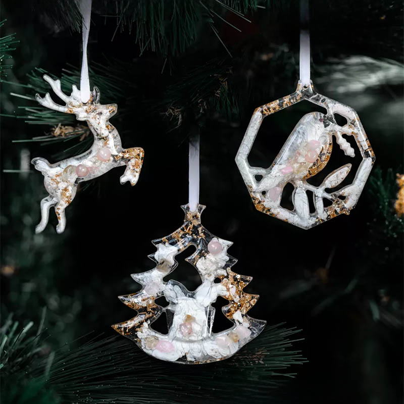 

Набор елочных игрушек из розового кварца Incrua 3шт