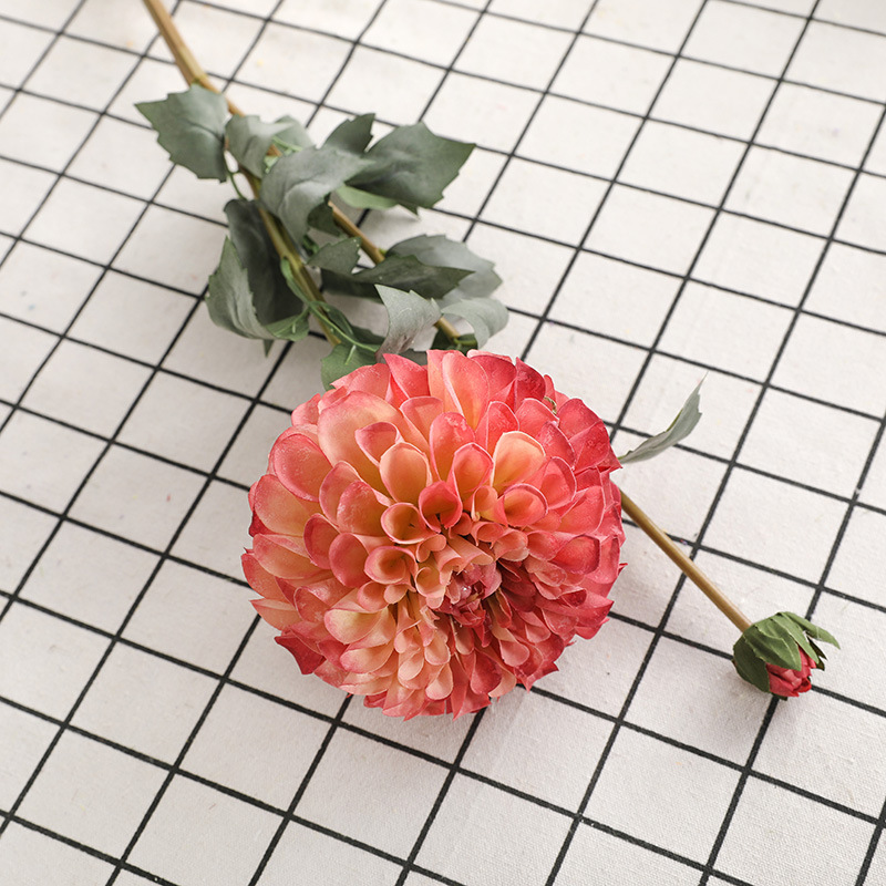 

Цветы искусственные FloDecor Георгин розовый 80см