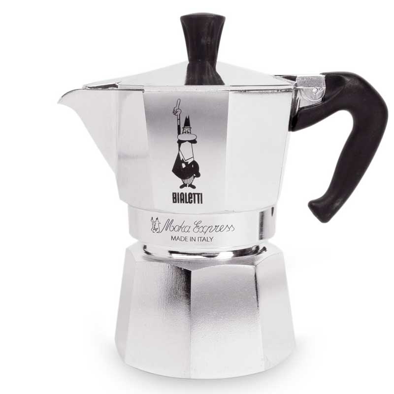 Набор Bialetti Moka Express: гейзерная кофеварка на 3 порции и молотый кофе Hazelnut 200гр