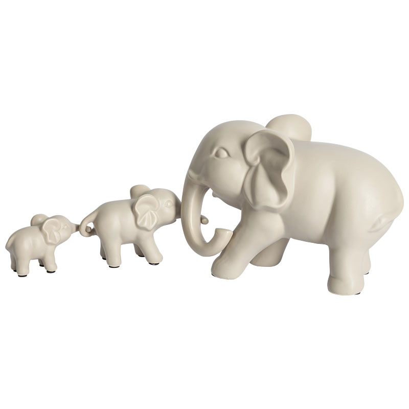 Статуэтка Гарда Декор Набор слонов Garda Decor 10K9178, цвет бежевый - фото 1