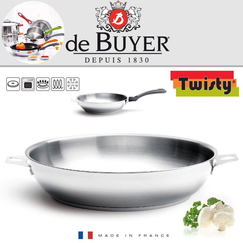Сковорода de Buyer Twisty 24см DE Buyer 3493.24, цвет стальной - фото 2