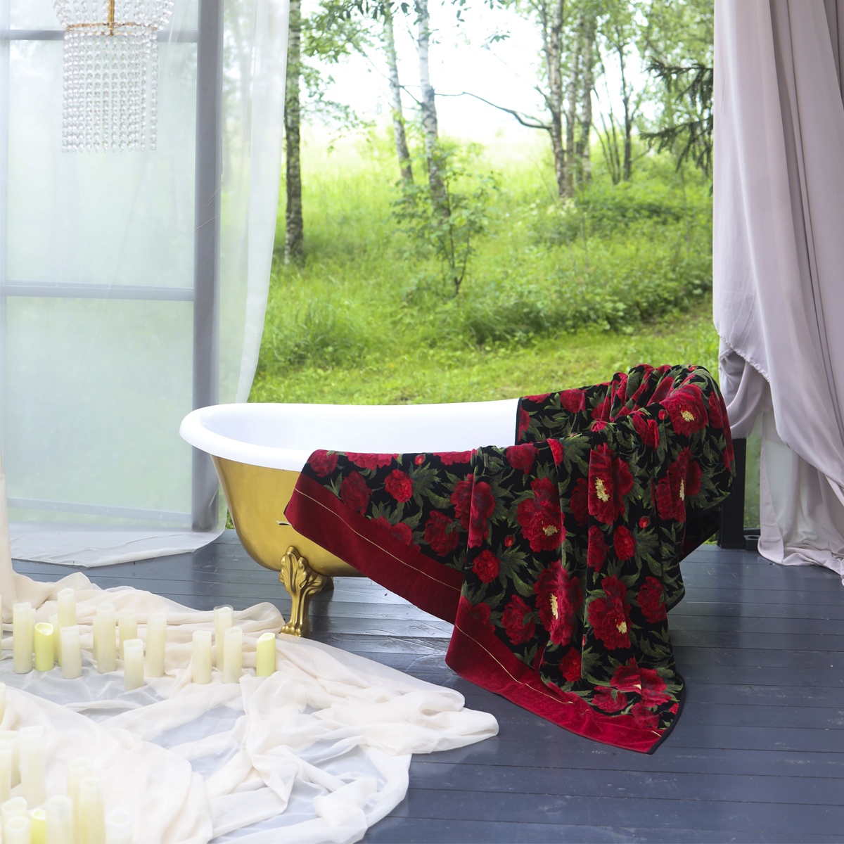 Полотенце Feiler Isabella 37x50см цвет бордо 4500₽