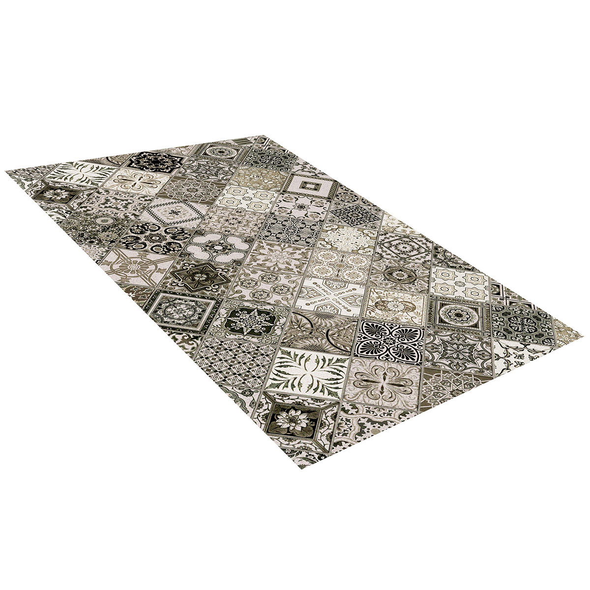 коврик мокко лаванда 65x100 см Коврик вырезной Icarpet Print Плитка Тоскана, мокко