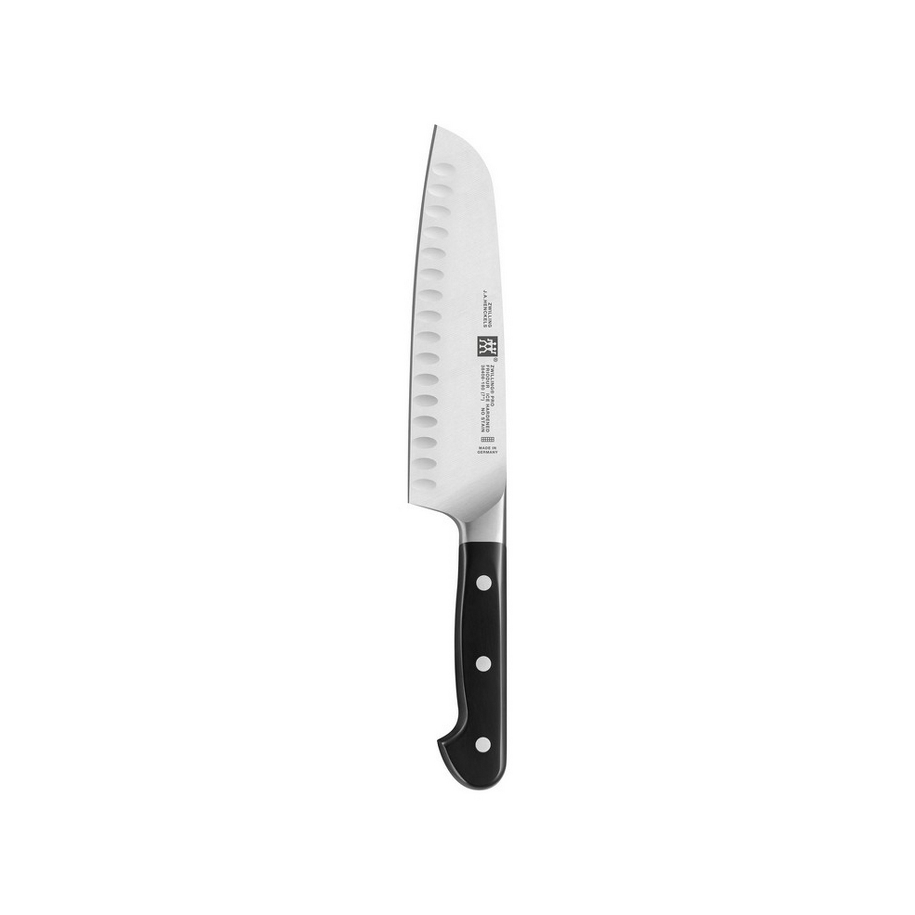 Нож сантоку Zwilling Pro с фестончатой кромкой, лезвие 18см Zwilling 38408-181, цвет черный