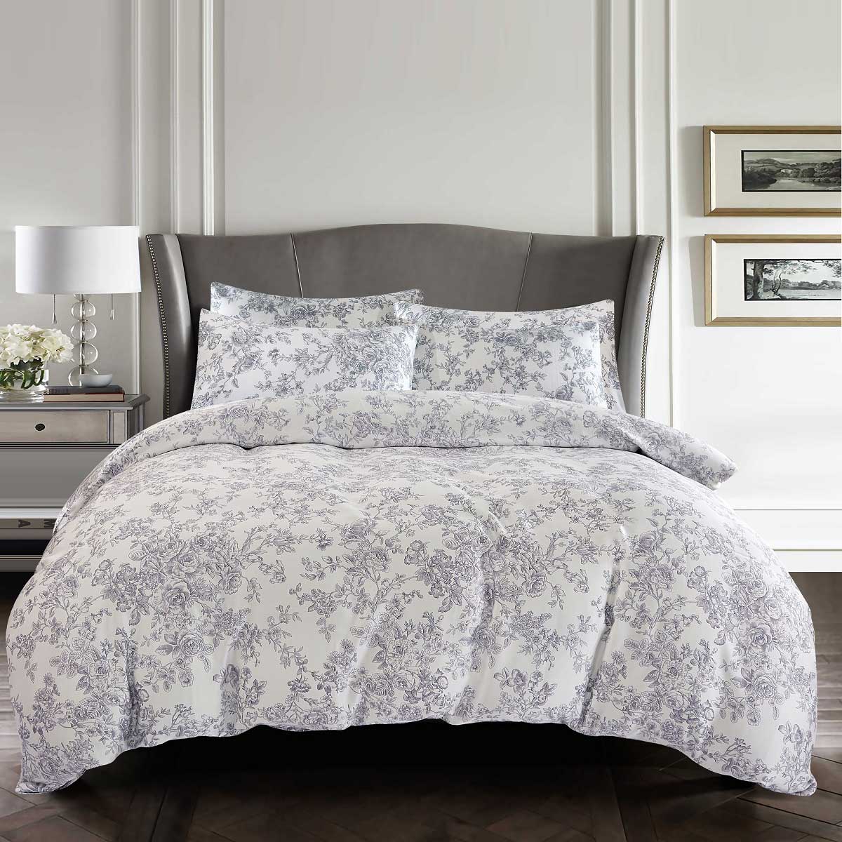 Комплект постельного белья 1,5-спальный Pappel flowers grey Pappel RST7087B/150200S, цвет серый RST7087B/150200S - фото 1