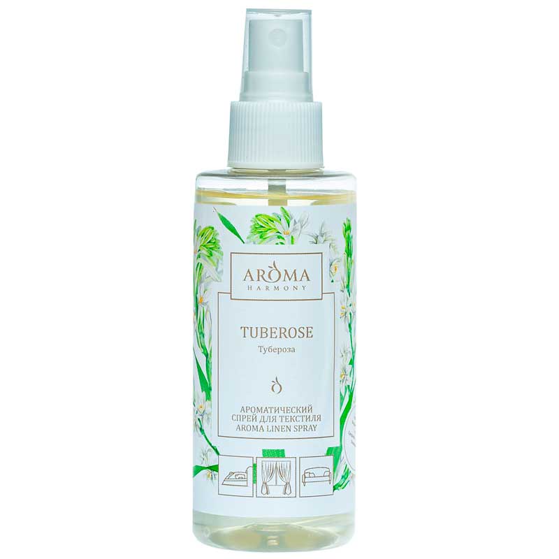 

Ароматический спрей для дома и текстиля AromaHarmony Тубероза, Белый