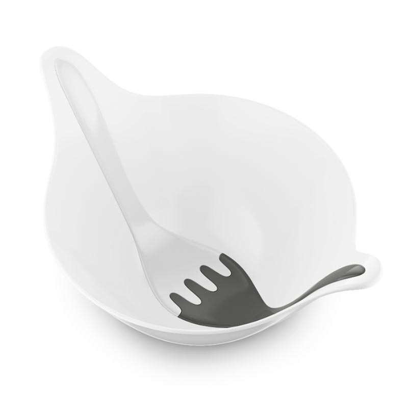 

Салатник с приборами Koziol Leaf 2.0, белый