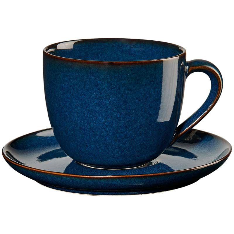 

Чашка для капучино с блюдцем Asa Selection Saisons Midnight Blue, Синий