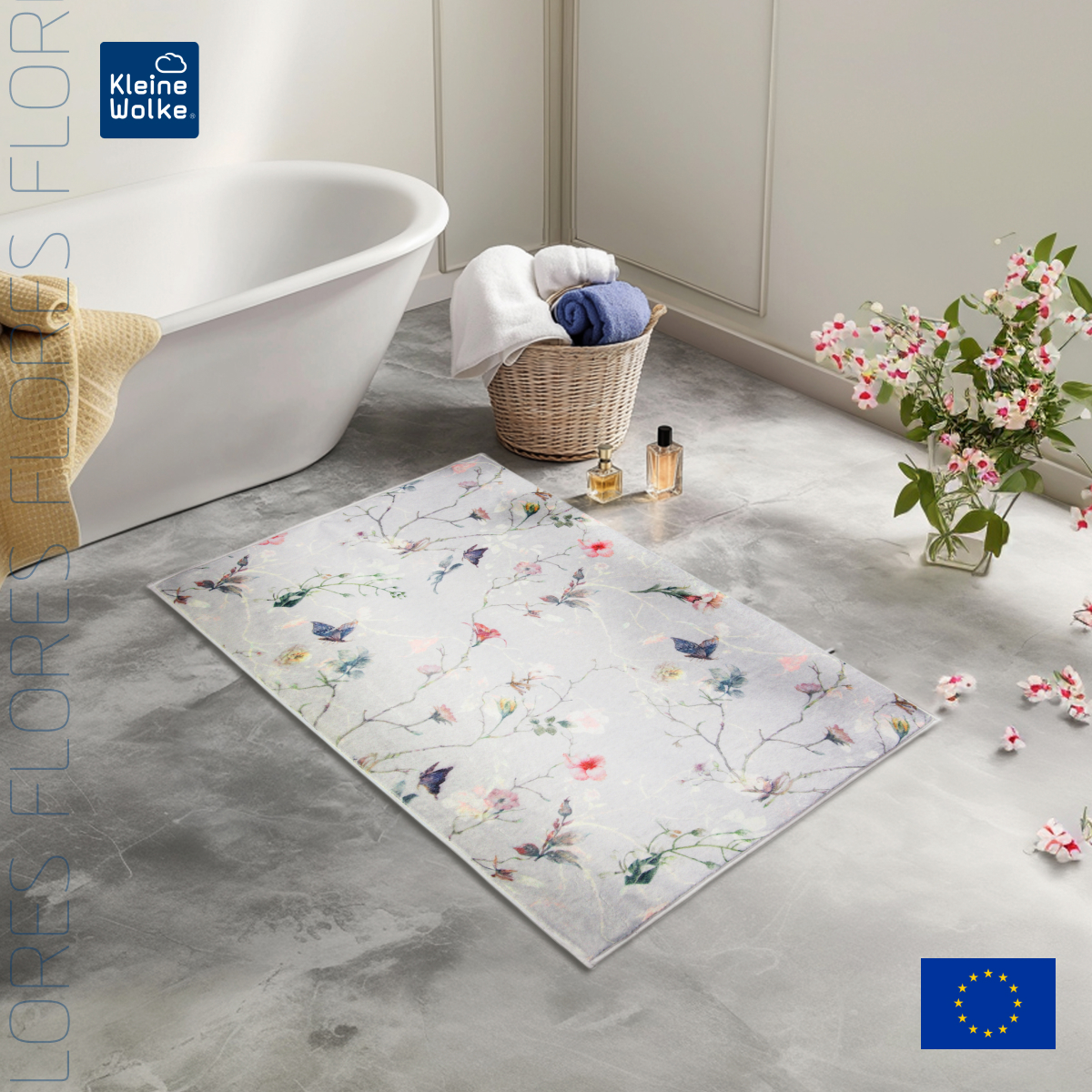 Коврик для ванной комнаты Kleine Wolke Flores Multicolor